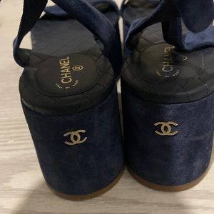 CHANEL I latform sandals with ankle strap